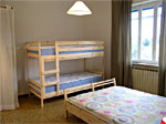 Bedroom with bunk bed and double bed